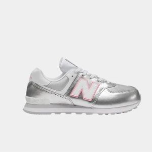 New Balance Toddler Silver and White Sneakers